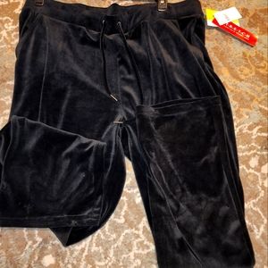 velour pants black